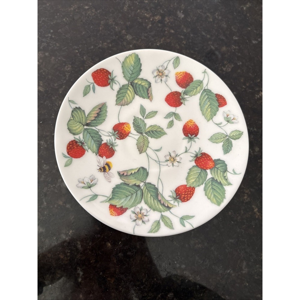 Roy Kirkham Alpine Strawberry Saucer Plate 6 3/4" Cottagecore England MINT